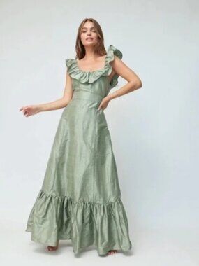 Over The Moon- Louise New York Camille Dress in Sage